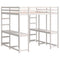 vidaXL Loft Bed with Desk and Ladder White 180x200 cm Super King Solid Wood Pine