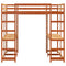 vidaXL Loft Bed with Desk and Ladder Wax Brown 180x200 cm Super King Solid Wood Pine