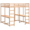 vidaXL Loft Bed with Desk and Ladder 160x200 cm Solid Wood Pine