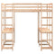 vidaXL Loft Bed with Desk and Ladder 160x200 cm Solid Wood Pine