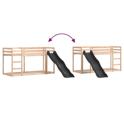 vidaXL Bunk Bed with Slide&Ladder without Mattress 90x190 cm Single