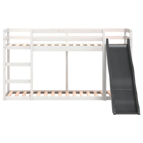 vidaXL Bunk Bed with Slide&Ladder without Mattress White 90x190 cm Single