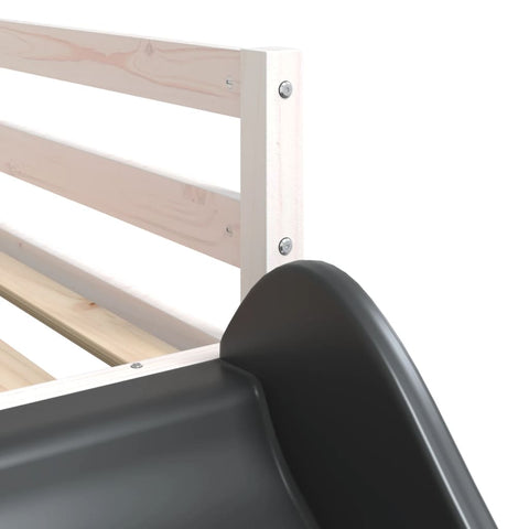 vidaXL Bunk Bed with Slide&Ladder without Mattress White 90x190 cm Single
