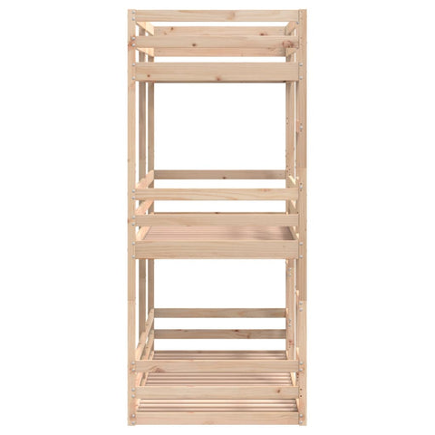 vidaXL Triple Bunk Bed without Mattress 80x200 cm Solid Wood Pine