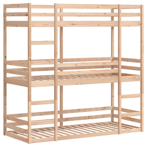 vidaXL Triple Bunk Bed without Mattress 90x200 cm Solid Wood Pine