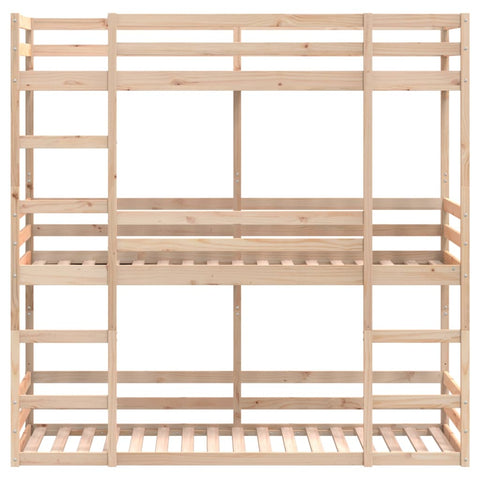vidaXL Triple Bunk Bed without Mattress 90x200 cm Solid Wood Pine