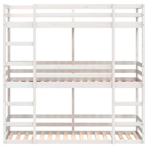 vidaXL Triple Bunk Bed without Mattress White 90x200 cm Solid Wood Pine