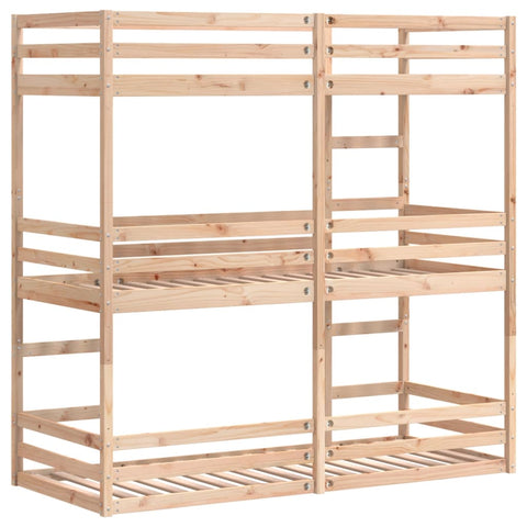 vidaXL Triple Bunk Bed without Mattress 90x190 cm Single Solid Wood Pine