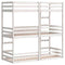 vidaXL Triple Bunk Bed without Mattress White 90x190 cm Single Solid Wood Pine