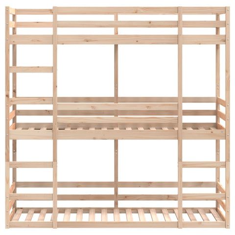 vidaXL Triple Bunk Bed without Mattress 75x190 cm Small Single Solid Wood Pine