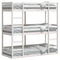 vidaXL Triple Bunk Bed without Mattress White 75x190 cm Small Single Solid Wood Pine