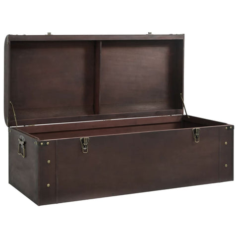 vidaXL Treasure Chest with Latches Dark Brown 110x50x39.5 cm Plywood