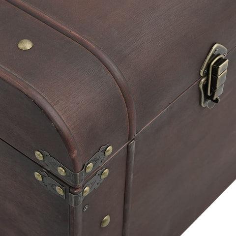 vidaXL Treasure Chest with Latches Dark Brown 110x50x39.5 cm Plywood
