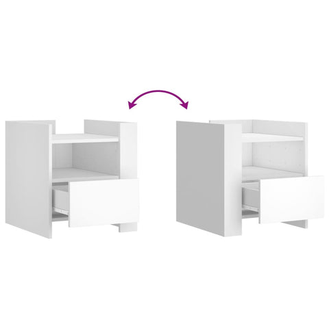 vidaXL Bedside Cabinet White 45x50x50 cm Engineered Wood