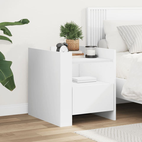 vidaXL Bedside Cabinet White 45x50x50 cm Engineered Wood