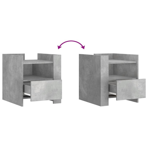vidaXL Bedside Cabinet Concrete Grey 45x50x50 cm Engineered Wood