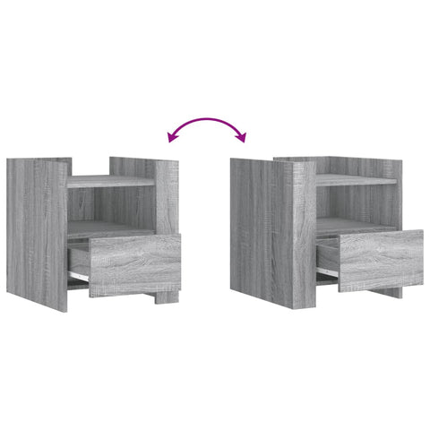 vidaXL Bedside Cabinet Grey Sonoma 45x50x50 cm Engineered Wood