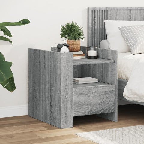 vidaXL Bedside Cabinet Grey Sonoma 45x50x50 cm Engineered Wood
