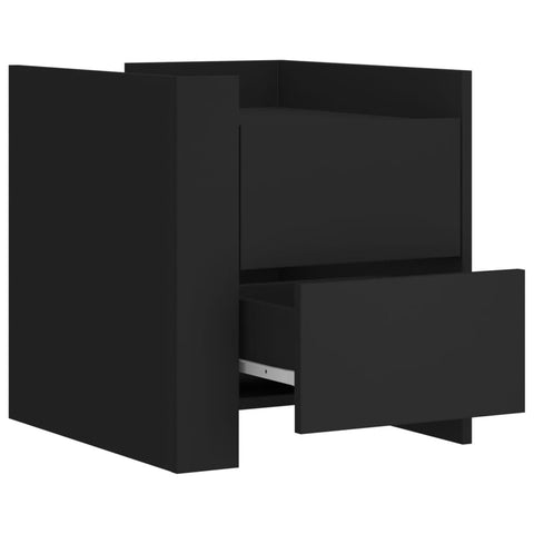 vidaXL Bedside Cabinet Black 45x50x50 cm Engineered Wood