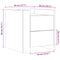 vidaXL Bedside Cabinet Black 45x50x50 cm Engineered Wood