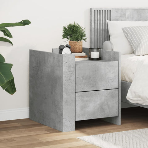 vidaXL Bedside Cabinet Concrete Grey 45x50x50 cm Engineered Wood