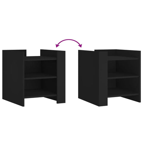 vidaXL Bedside Cabinet Black 45x50x50 cm Engineered Wood