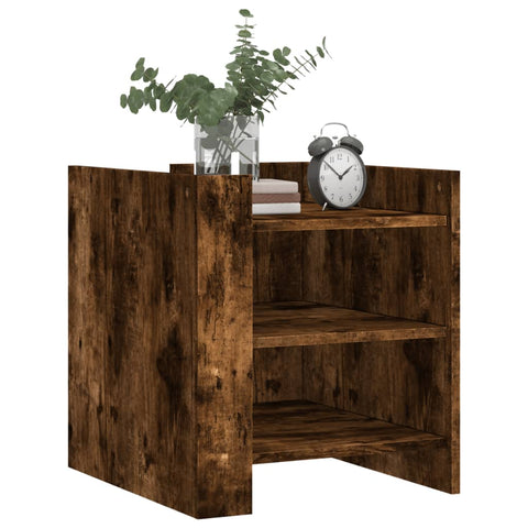 vidaXL Bedside Cabinet Smoked Oak 45x50x50 cm Engineered Wood