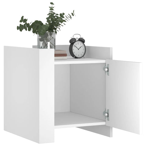 vidaXL Bedside Cabinet White 45x50x50 cm Engineered Wood