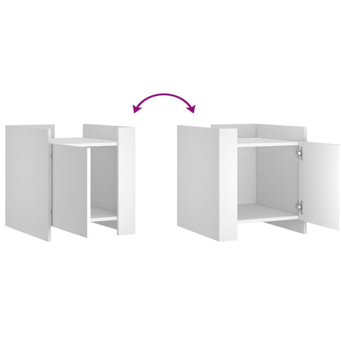 vidaXL Bedside Cabinet White 45x50x50 cm Engineered Wood