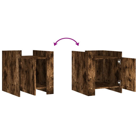 vidaXL Bedside Cabinet Smoked Oak 45x50x50 cm Engineered Wood