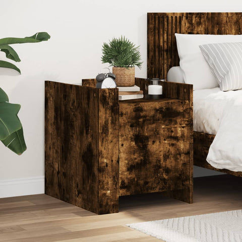vidaXL Bedside Cabinet Smoked Oak 45x50x50 cm Engineered Wood