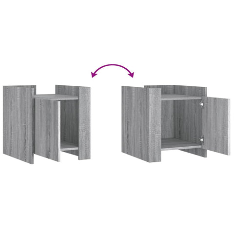 vidaXL Bedside Cabinet Grey Sonoma 45x50x50 cm Engineered Wood
