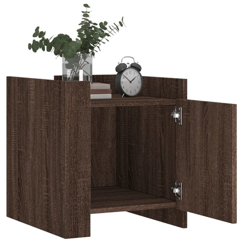 vidaXL Bedside Cabinet Brown Oak 45x50x50 cm Engineered Wood