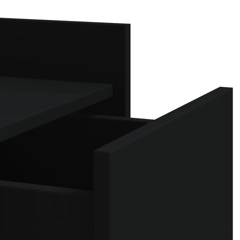 vidaXL Bedside Cabinet Black 45x50x65 cm Engineered Wood