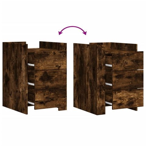vidaXL Bedside Cabinet Smoked Oak 45x50x65 cm Engineered Wood