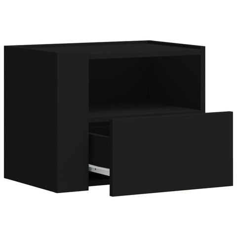 vidaXL Wall-mounted Bedside Cabinet Black 45x30x35 cm