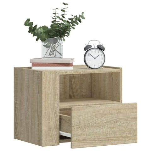vidaXL Wall-mounted Bedside Cabinet Sonoma Oak 45x30x35 cm