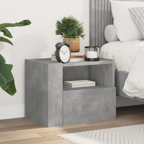 vidaXL Wall-mounted Bedside Cabinet Concrete Grey 45x30x35 cm