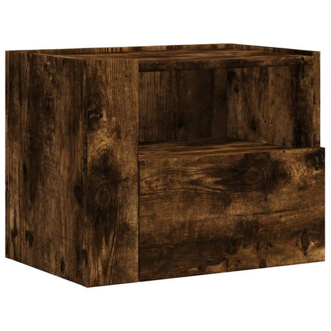 vidaXL Wall-mounted Bedside Cabinet Smoked Oak 45x30x35 cm