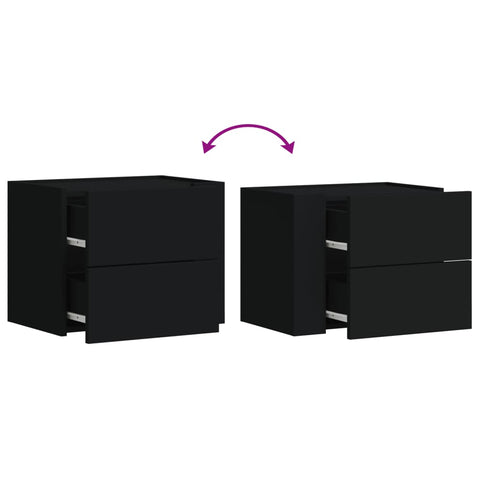 vidaXL Wall-mounted Bedside Cabinet Black 45x30x35 cm