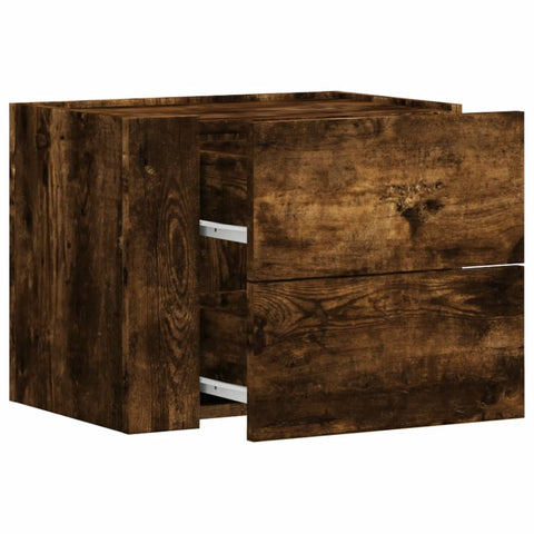 vidaXL Wall-mounted Bedside Cabinet Smoked Oak 45x30x35 cm
