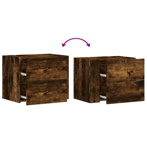 vidaXL Wall-mounted Bedside Cabinet Smoked Oak 45x30x35 cm