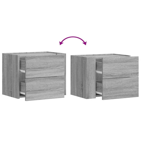 vidaXL Wall-mounted Bedside Cabinet Grey Sonoma 45x30x35 cm