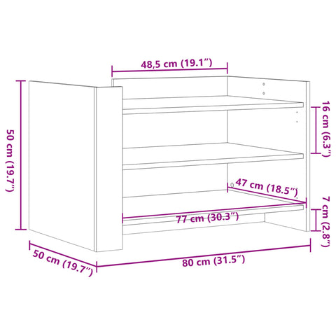 vidaXL Coffee Table White 80x50x50 cm Engineered Wood