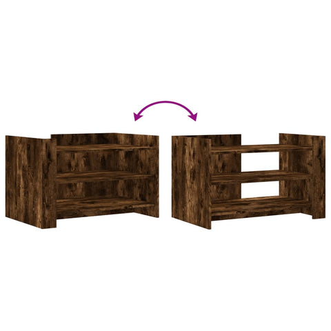 vidaXL Coffee Table Smoked Oak 80x50x50 cm Engineered Wood