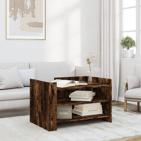 vidaXL Coffee Table Smoked Oak 80x50x50 cm Engineered Wood