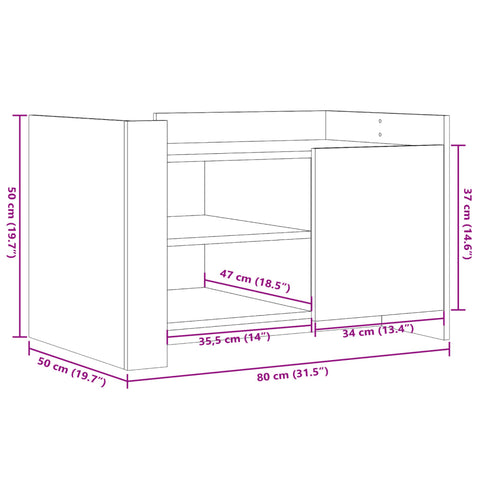 vidaXL Coffee Table Black 80x50x50 cm Engineered Wood