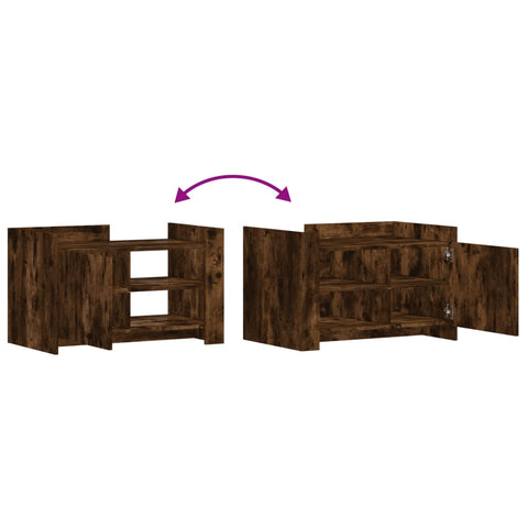 vidaXL Coffee Table Smoked Oak 80x50x50 cm Engineered Wood
