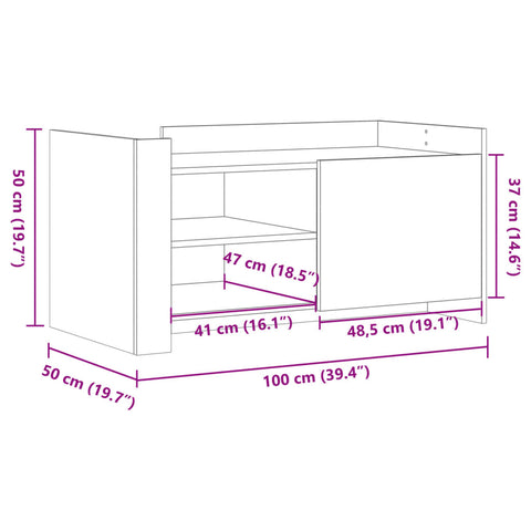 vidaXL Coffee Table Black 100x50x50 cm Engineered Wood