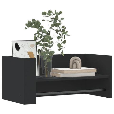 vidaXL Wall Shelf Black 70.5x35x30.5 cm Engineered Wood